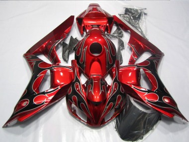 ABS 2006-2007 Red Black Flame Honda CBR1000RR Replacement Motorcycle Fairings UK