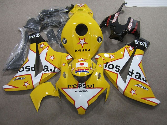 ABS 2008-2011 Yellow Repsol HRC Honda CBR1000RR Replacement Motorcycle Fairings UK ABS 2008-2011 Yellow Repsol HRC Honda CBR1000RR Replacement Motorcycle Fairings UK