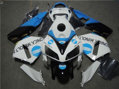 ABS 2005-2006 White Blue Konica Minolta Honda CBR600RR Motorcycle Fairing Kits UK