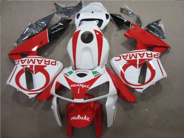 ABS 2005-2006 Red White PRAMAC Honda CBR600RR Bike Fairing Kit UK