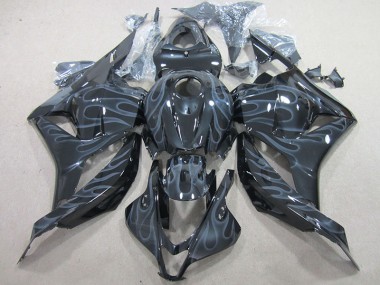 ABS 2009-2012 Black Silver Flame Honda CBR600RR Motor Fairings UK