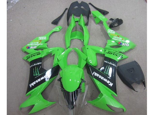 ABS 2008-2010 Green Black Monster Kawasaki ZX10R Motor Bike Fairings UK ABS 2008-2010 Green Black Monster Kawasaki ZX10R Motor Bike Fairings UK