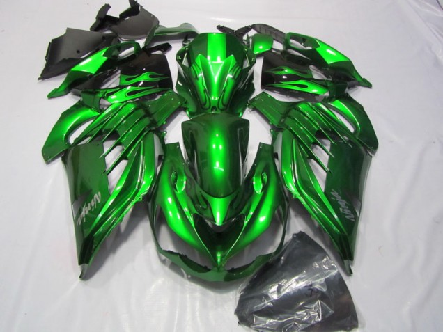 ABS 2012-2021 Green White Ninja Decal Kawasaki ZX14R ZZR1400 Bike Fairings UK ABS 2012-2021 Green White Ninja Decal Kawasaki ZX14R ZZR1400 Bike Fairings UK