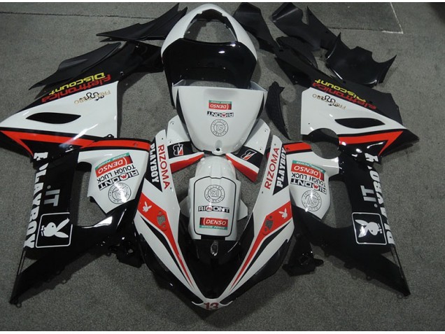 ABS 2005-2006 White Black Rizoma Playboy Kawasaki ZX6R Motor Fairings UK ABS 2005-2006 White Black Rizoma Playboy Kawasaki ZX6R Motor Fairings UK