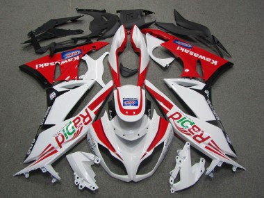 ABS 2009-2012 White Red Rapid Kawasaki ZX6R Motorcycle Fairing UK