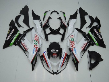 ABS 2013-2018 Black White Rapid Hager Kawasaki ZX6R Motorbike Fairing UK