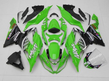 ABS 2013-2018 Green Black 11 Kawasaki ZX6R Bike Fairing UK