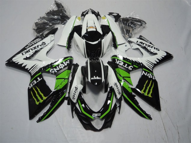ABS 2009-2016 Black White Green Monster Pizzoli Suzuki GSXR1000 Moto Fairings UK ABS 2009-2016 Black White Green Monster Pizzoli Suzuki GSXR1000 Moto Fairings UK