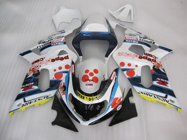 ABS 2001-2003 White Blue Dark Dog Suzuki GSXR600 Bike Fairings UK ABS 2001-2003 White Blue Dark Dog Suzuki GSXR600 Bike Fairings UK
