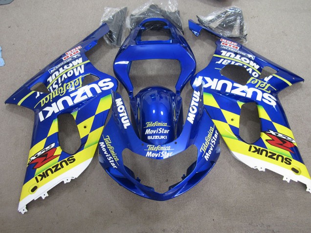 ABS 2001-2003 Blue Yellow Telefumia Movistar Suzuki GSXR600 Motor Bike Fairings UK ABS 2001-2003 Blue Yellow Telefumia Movistar Suzuki GSXR600 Motor Bike Fairings UK