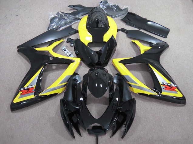 ABS 2006-2007 Black Yellow Suzuki GSXR600 Motor Fairings UK