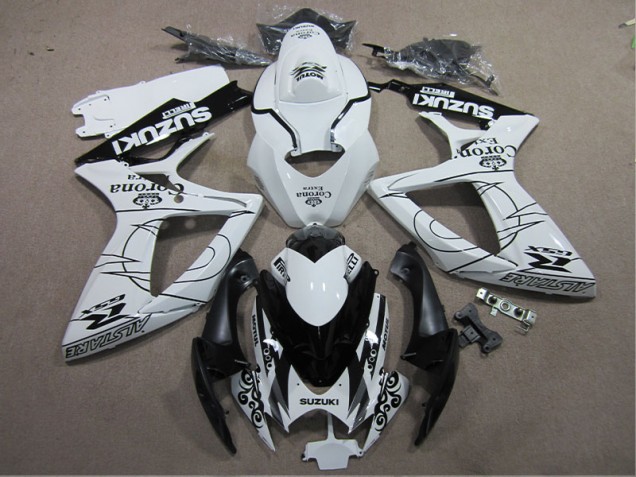 ABS 2006-2007 White Black Corona Extra Suzuki GSXR600 Motorcylce Fairings UK