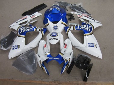 ABS 2006-2007 White Blue Lucky Strike Motul Suzuki GSXR600 Motorcycle Fairing UK