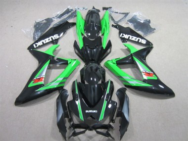 ABS 2006-2007 Black Green Suzuki GSXR600 Bike Fairings UK