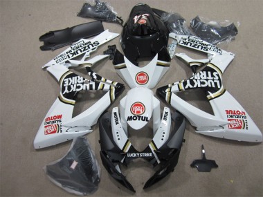 ABS 2006-2007 Black White Lucky Strike Motul Suzuki GSXR600 Bike Fairing UK