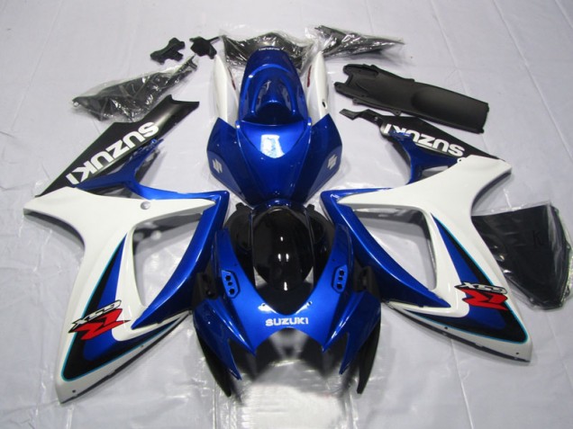 ABS 2006-2007 Blue White Suzuki GSXR600 Motorcycle Fairings Kits UK ABS 2006-2007 Blue White Suzuki GSXR600 Motorcycle Fairings Kits UK