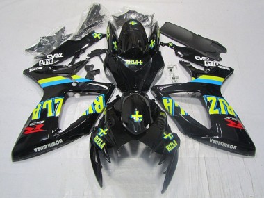 ABS 2006-2007 Black Yellow Rizla Suzuki GSXR600 Moto Fairings UK