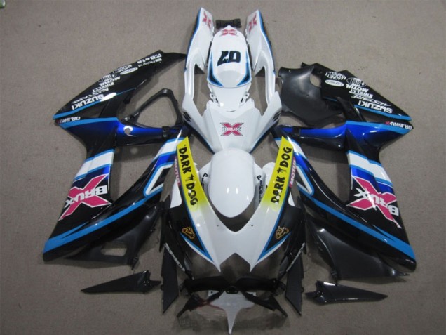 ABS 2008-2010 White Dark Dog 07 Suzuki GSXR600 Motorcycle Replacement Fairings UK ABS 2008-2010 White Dark Dog 07 Suzuki GSXR600 Motorcycle Replacement Fairings UK