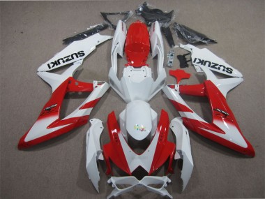 ABS 2008-2010 White Red Suzuki GSXR600 Motorcyle Fairings UK