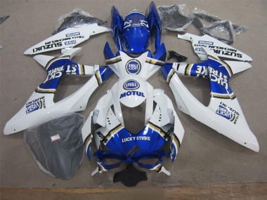ABS 2008-2010 White Lucky Strike Blue Motul Suzuki GSXR600 Motor Fairings UK