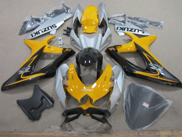 ABS 2008-2010 Yellow White Black Suzuki GSXR600 Motorcycle Fairing Kits UK ABS 2008-2010 Yellow White Black Suzuki GSXR600 Motorcycle Fairing Kits UK
