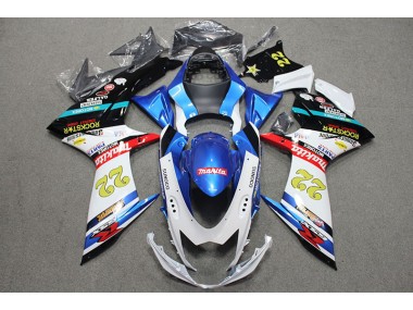 ABS 2011-2021 Blue White Red Rockstar 22 Suzuki GSXR600 Bike Fairing Kit UK