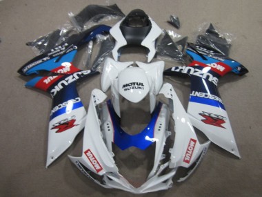 ABS 2011-2021 White Blue Motul Suzuki GSXR600 Moto Fairings UK