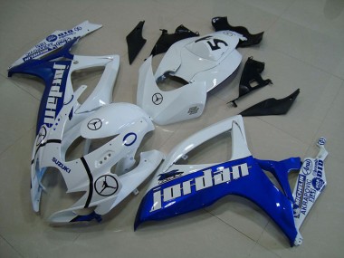 ABS 2006-2007 Blue White Jordan Suzuki GSXR750 Motorcycle Fairings Kits UK