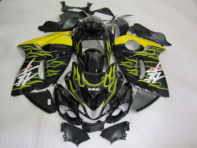 ABS 2008-2019 Black Yellow Flame Suzuki GSXR1300 Hayabusa Motorcycle Fairing Kits UK