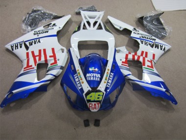ABS 1998-1999 Blue White Motul Fiat 46 Yamaha YZF R1 Bike Fairing Kit UK