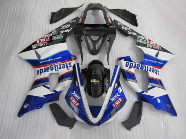 ABS 2000-2001 Black White Blue Santander Yamaha YZF R1 Replacement Fairings UK ABS 2000-2001 Black White Blue Santander Yamaha YZF R1 Replacement Fairings UK