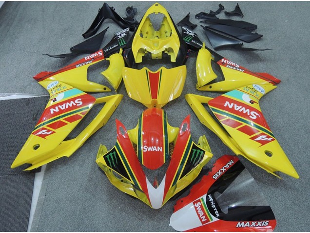 ABS 2007-2008 Yellow Red Swan Yamaha YZF R1 Moto Fairings UK ABS 2007-2008 Yellow Red Swan Yamaha YZF R1 Moto Fairings UK