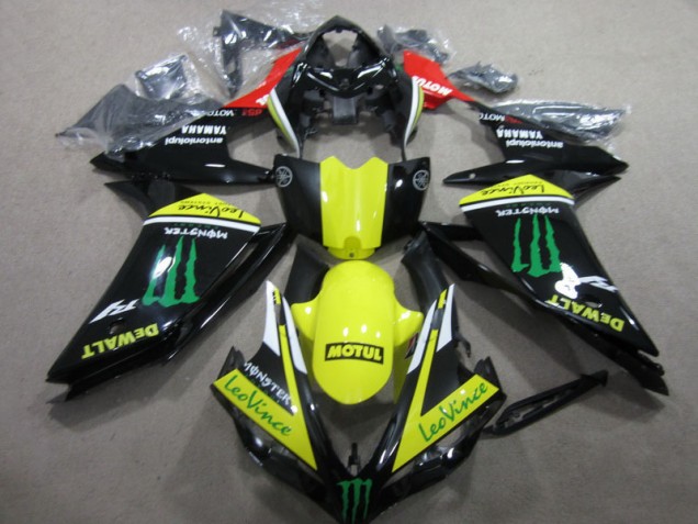 ABS 2007-2008 Black Yellow Motul Leovince Yamaha YZF R1 Motorcycle Fairings Kit UK ABS 2007-2008 Black Yellow Motul Leovince Yamaha YZF R1 Motorcycle Fairings Kit UK