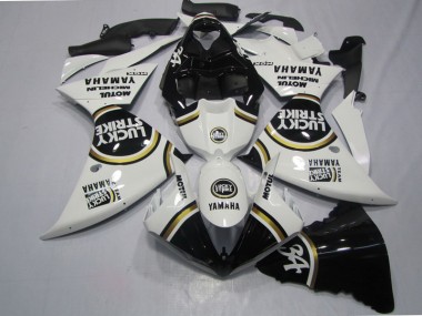 ABS 2009-2011 Black White Lucky Strike Yamaha YZF R1 Motorcycle Fairings Kits UK