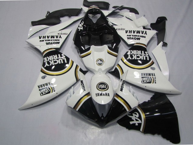 ABS 2009-2011 Black White Lucky Strike Yamaha YZF R1 Motorcycle Fairings Kits UK ABS 2009-2011 Black White Lucky Strike Yamaha YZF R1 Motorcycle Fairings Kits UK