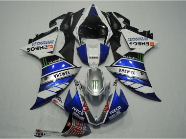 ABS 2012-2014 Blue White IVECO Yamaha YZF R1 Motorcylce Fairings UK