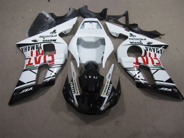 ABS 1998-2002 White Black Fiat Yamaha YZF R6 Motorbike Fairing Kits UK ABS 1998-2002 White Black Fiat Yamaha YZF R6 Motorbike Fairing Kits UK