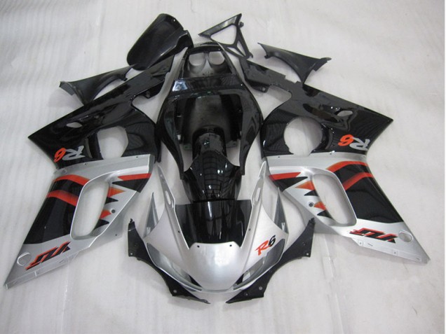 ABS 1998-2002 Black Silver Yamaha YZF R6 Motorcycle Fairing Kit UK ABS 1998-2002 Black Silver Yamaha YZF R6 Motorcycle Fairing Kit UK