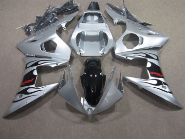 ABS 2003-2005 Silver Black Red Decal Yamaha YZF R6 Motorbike Fairing UK