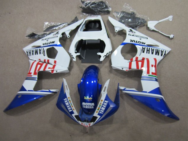ABS 2003-2005 White Blue Motul Fiat Yamaha YZF R6 Motorcycle Fairings Kits UK ABS 2003-2005 White Blue Motul Fiat Yamaha YZF R6 Motorcycle Fairings Kits UK