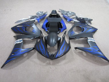 ABS 2003-2005 Black Blue Flame Yamaha YZF R6 Moto Fairings UK