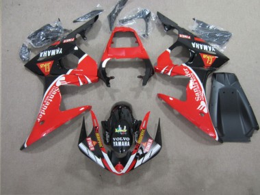 ABS 2003-2005 Red Black Santander Yamaha YZF R6 Motorcycle Replacement Fairings UK