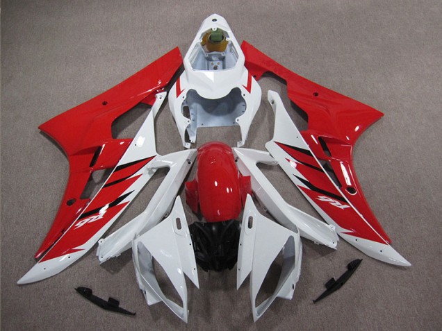 ABS 2006-2007 Red White Yamaha YZF R6 Motorcycle Replacement Fairings UK ABS 2006-2007 Red White Yamaha YZF R6 Motorcycle Replacement Fairings UK