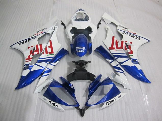 ABS 2006-2007 Blue White Fiat Yamaha YZF R6 Motorcyle Fairings UK ABS 2006-2007 Blue White Fiat Yamaha YZF R6 Motorcyle Fairings UK